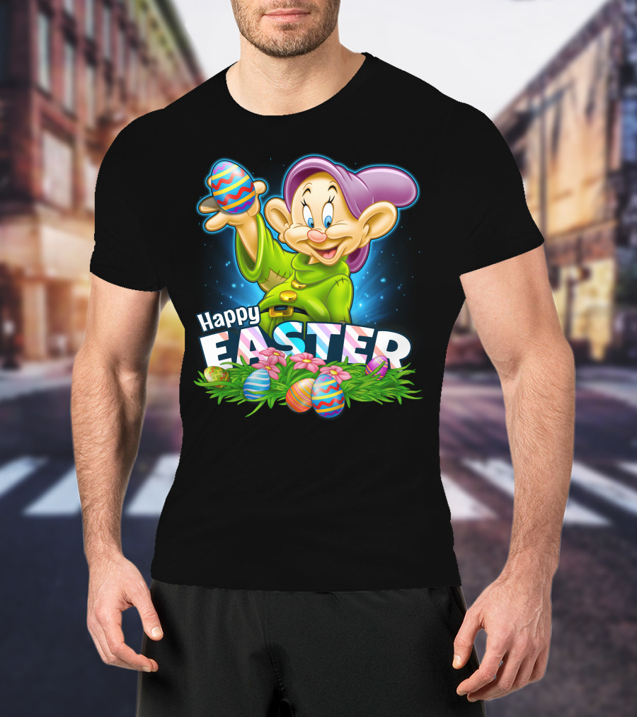 Dopey Happy Easter Colorful Eggs And Flowers T-Shirt