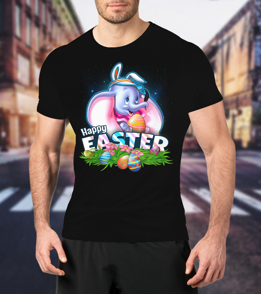 Dumbo Happy Easter Eggs And Bunny Ears Celebration T-Shirt