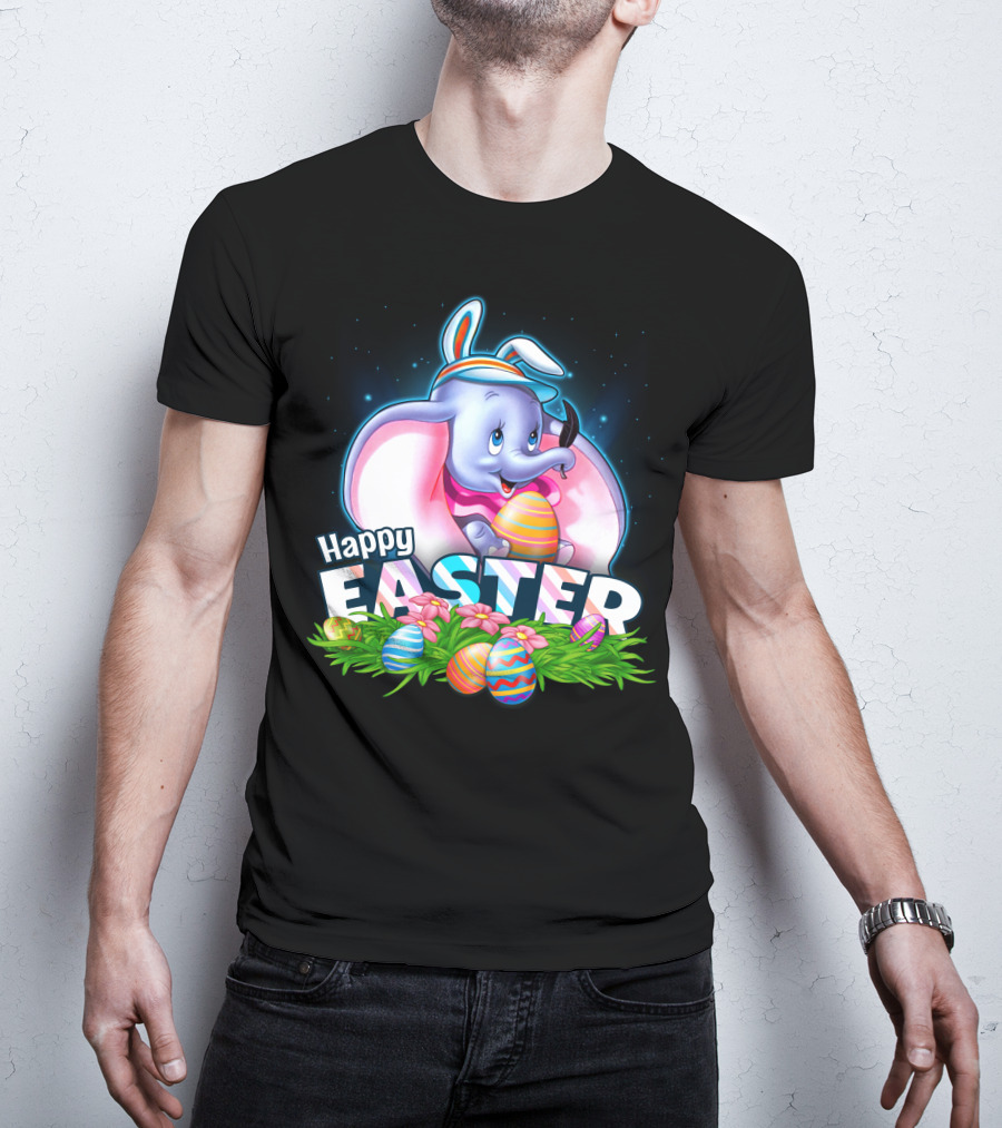 Dumbo Happy Easter Eggs And Bunny Ears Celebration T-Shirt