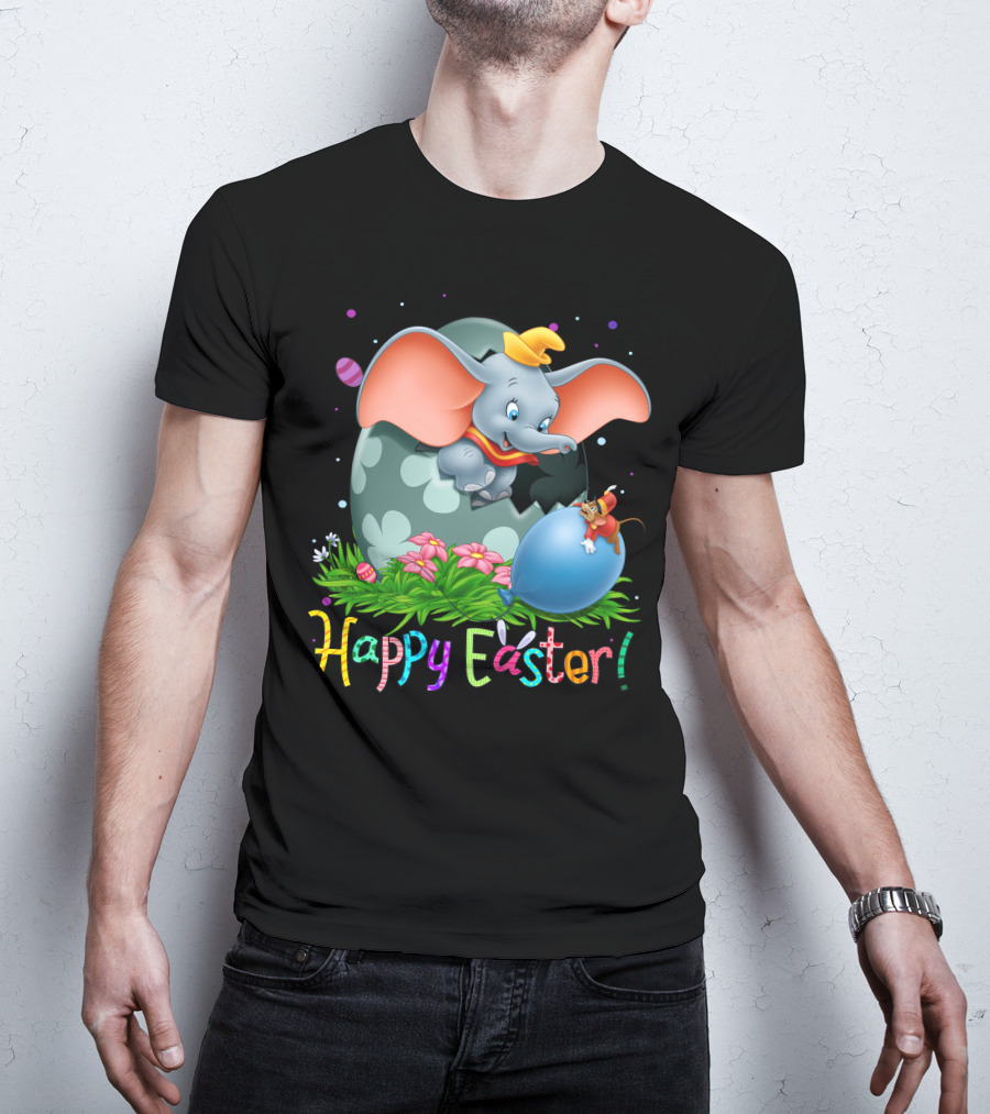 Happy Easter Dumbo Elephant In Easter Egg Scene T-Shirt