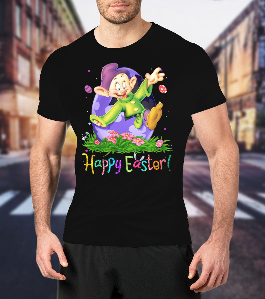 Happy Easter Dopey Disney Seven Dwarfs Purple Egg Celebration T-Shirt