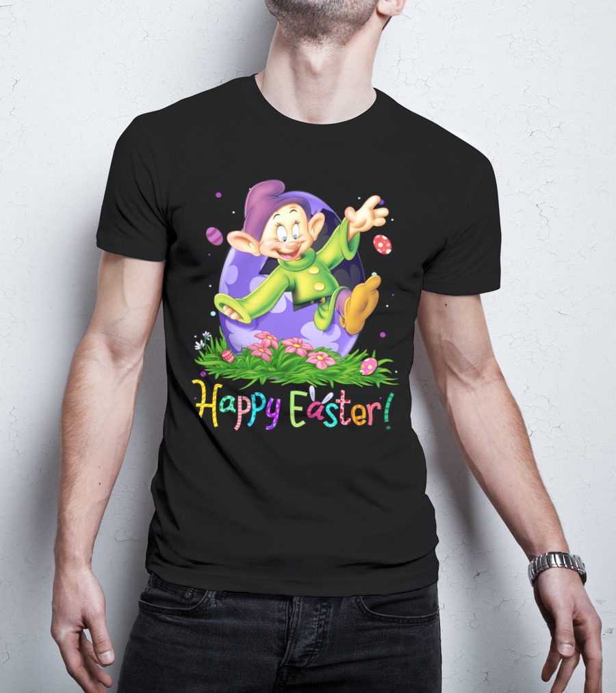 Happy Easter Dopey Disney Seven Dwarfs Purple Egg Celebration T-Shirt