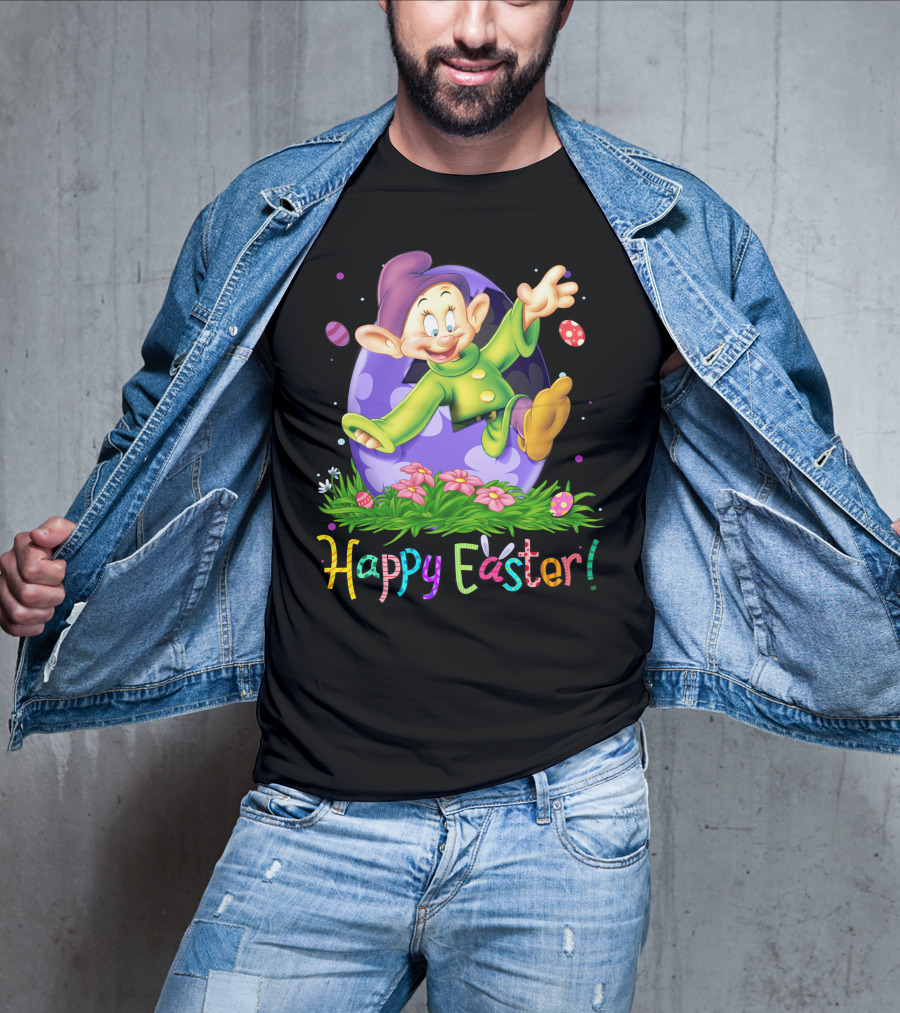Happy Easter Dopey Disney Seven Dwarfs Purple Egg Celebration T-Shirt