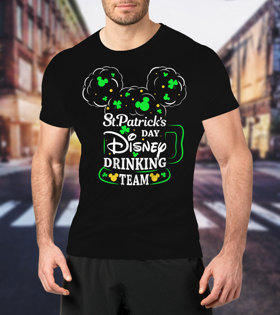 St.-Patrick's Day Disney Drinking Team Shamrock Mickey Mug T-Shirt