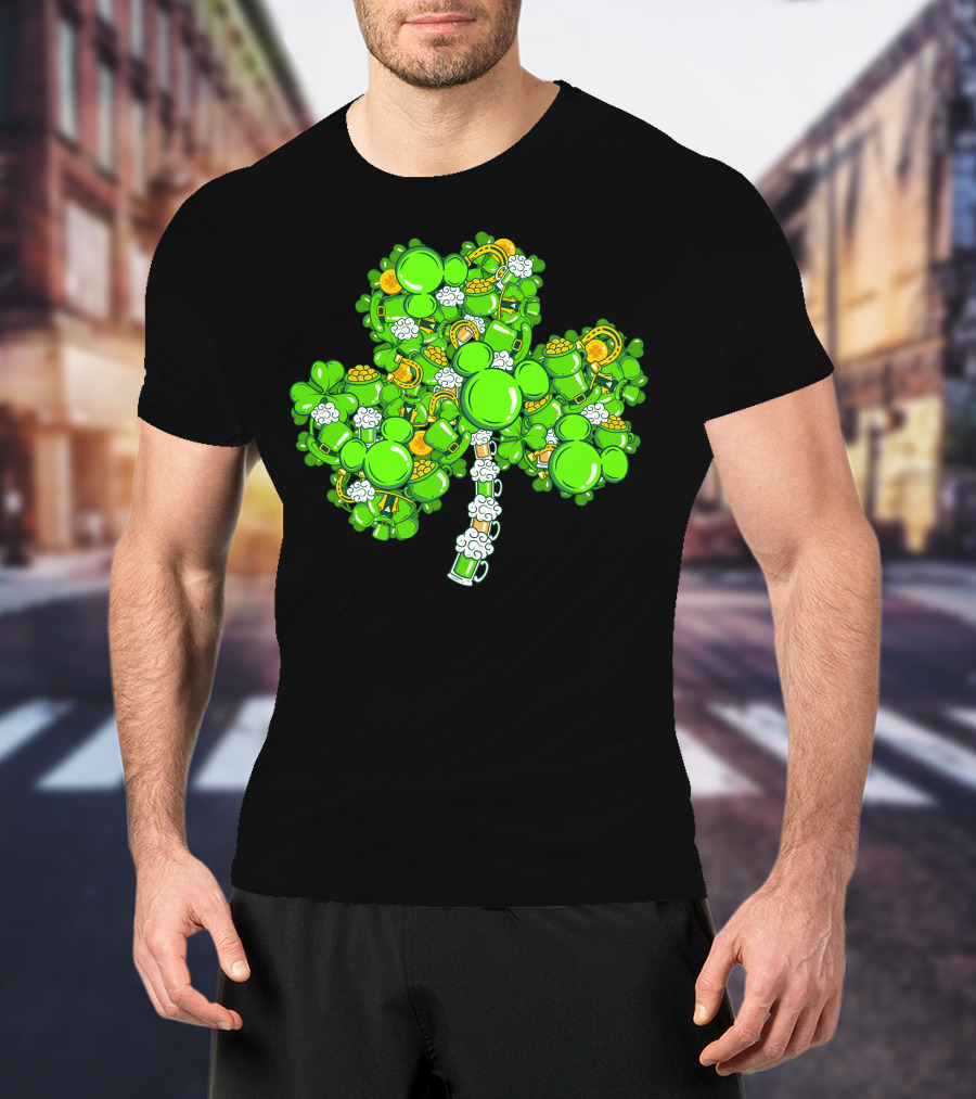 Shamrock Mickey Mouse St. Patrick's Day Elements T-Shirt