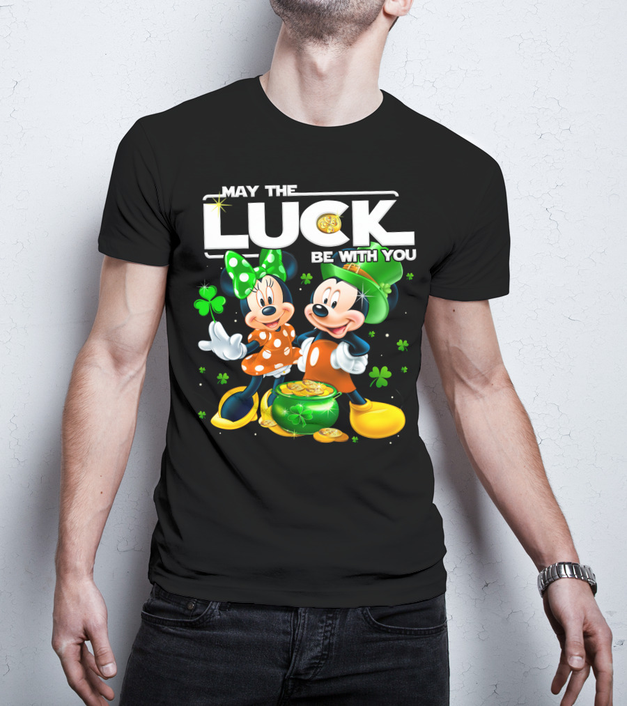 May The Luck Be With You Mickey And Minnie St. Patrick's Theme T-Shirt
