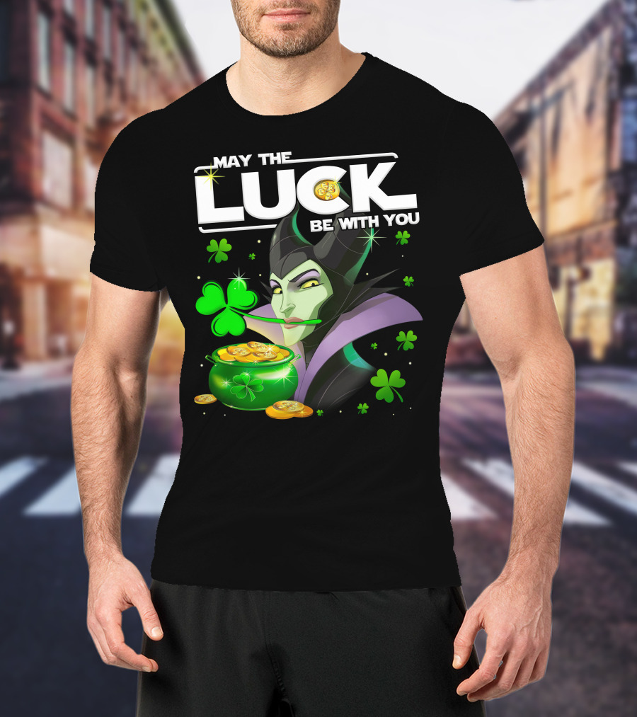 May The Luck Be With You Maleficent Clovers Coins Pot T-Shirt