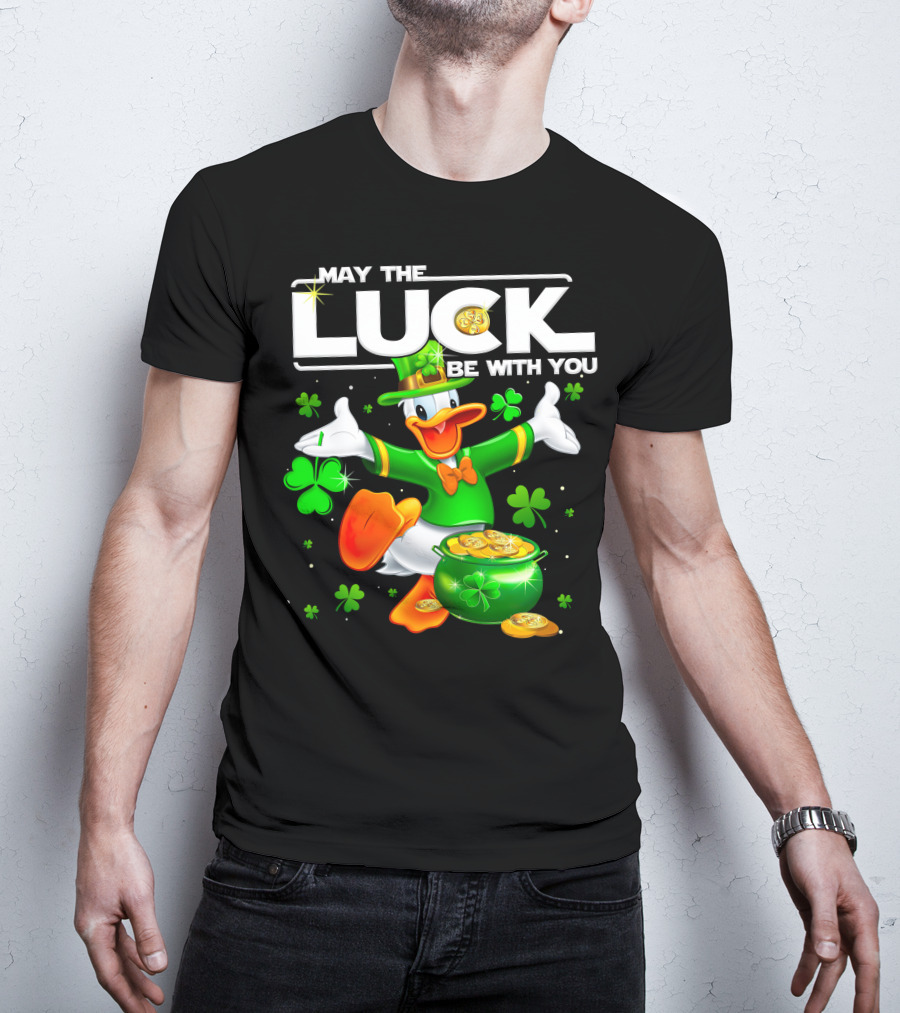 Donald May The Luck Be With You St. Patrick's Day Leprechaun Duck With Pot Of Gold T-Shirt