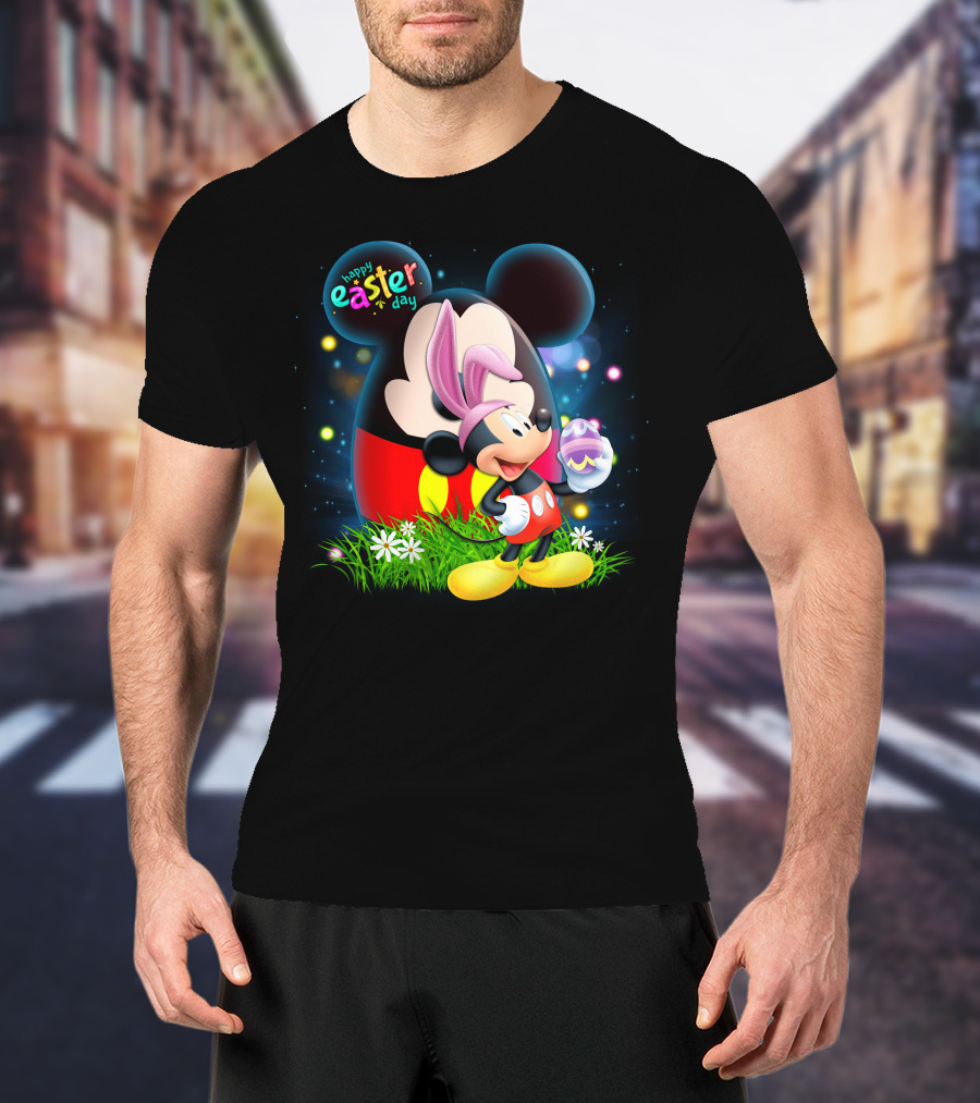 Happy Easter Day Mickey Mouse Egg Hunt Celebration T-Shirt