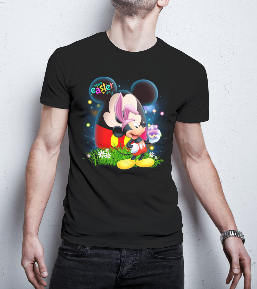 Happy Easter Day Mickey Mouse Egg Hunt Celebration T-Shirt