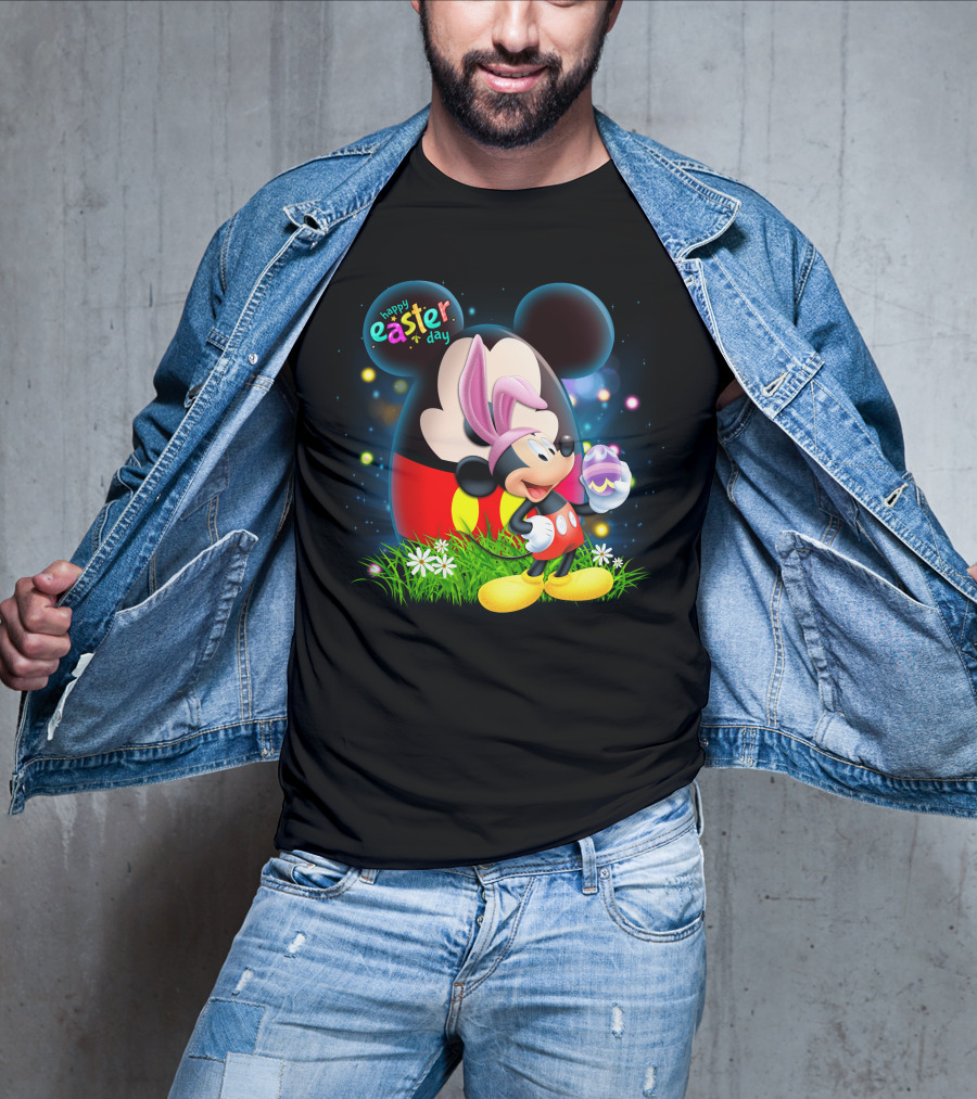 Happy Easter Day Mickey Mouse Egg Hunt Celebration T-Shirt