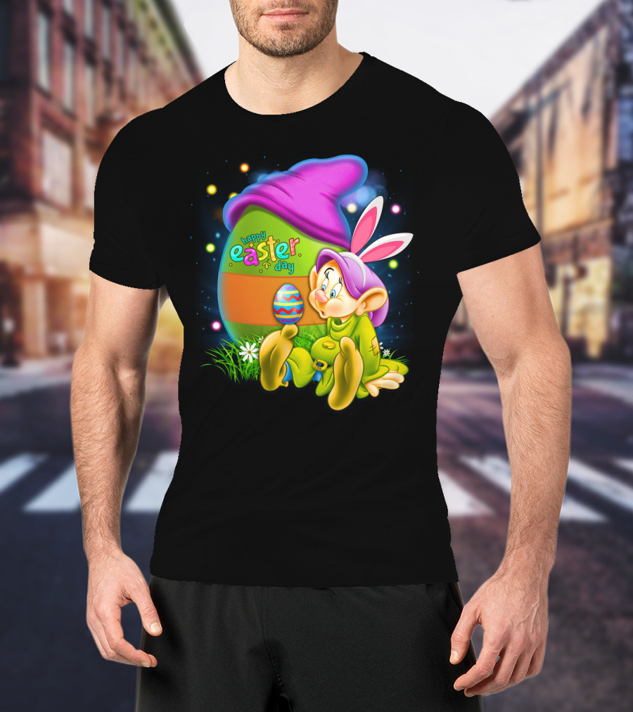 Happy Easter Day Dopey With Colorful Egg And Bunny Ears T-Shirt