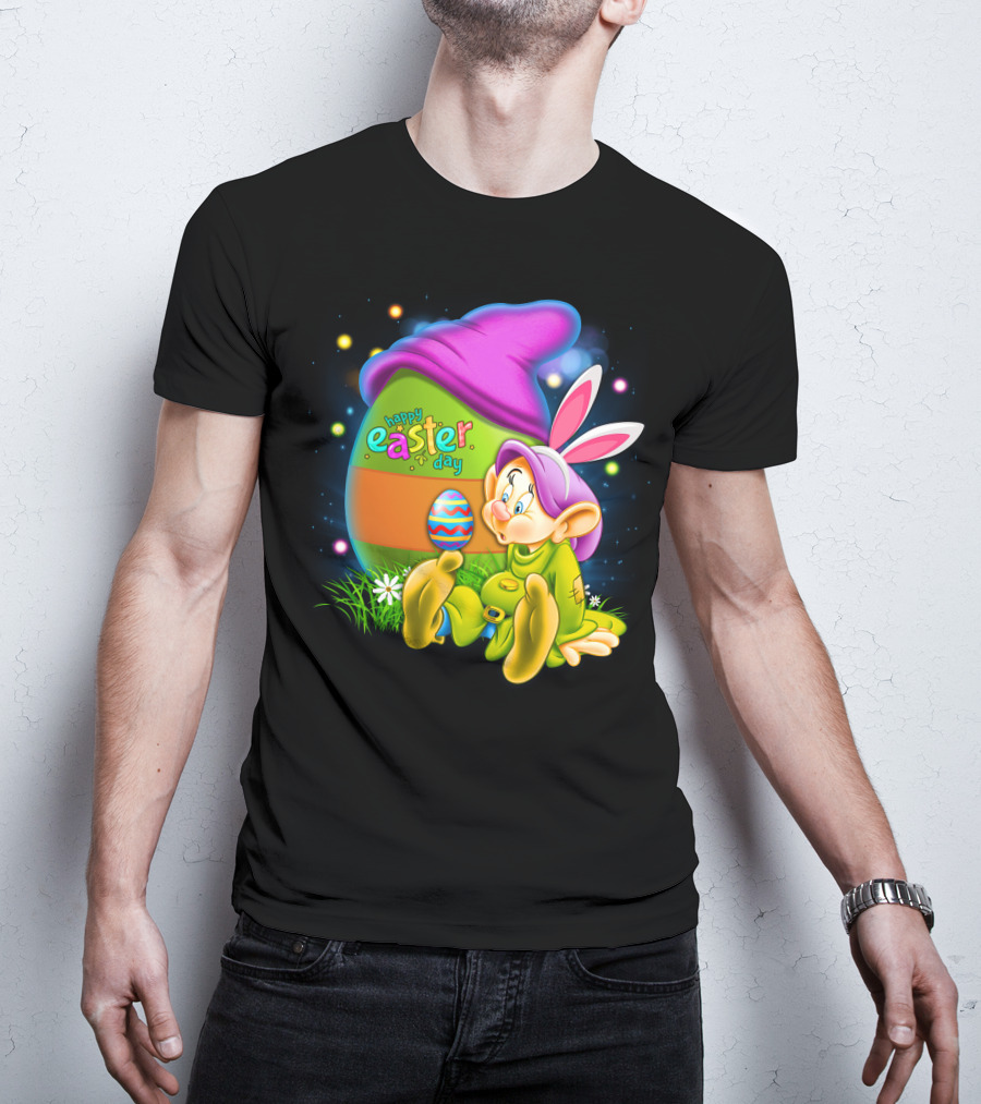 Happy Easter Day Dopey With Colorful Egg And Bunny Ears T-Shirt