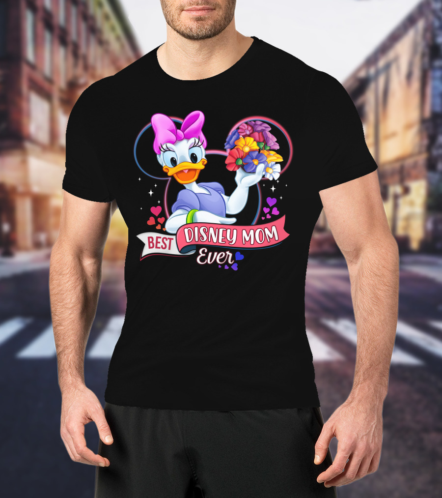 Best Disney Mom Ever Daisy Bow Flowers Hearts T-Shirt