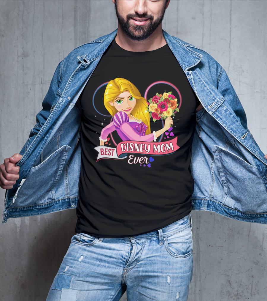 Best Disney Mom Ever Disney Rapunzel Holding Bouquet T-Shirt