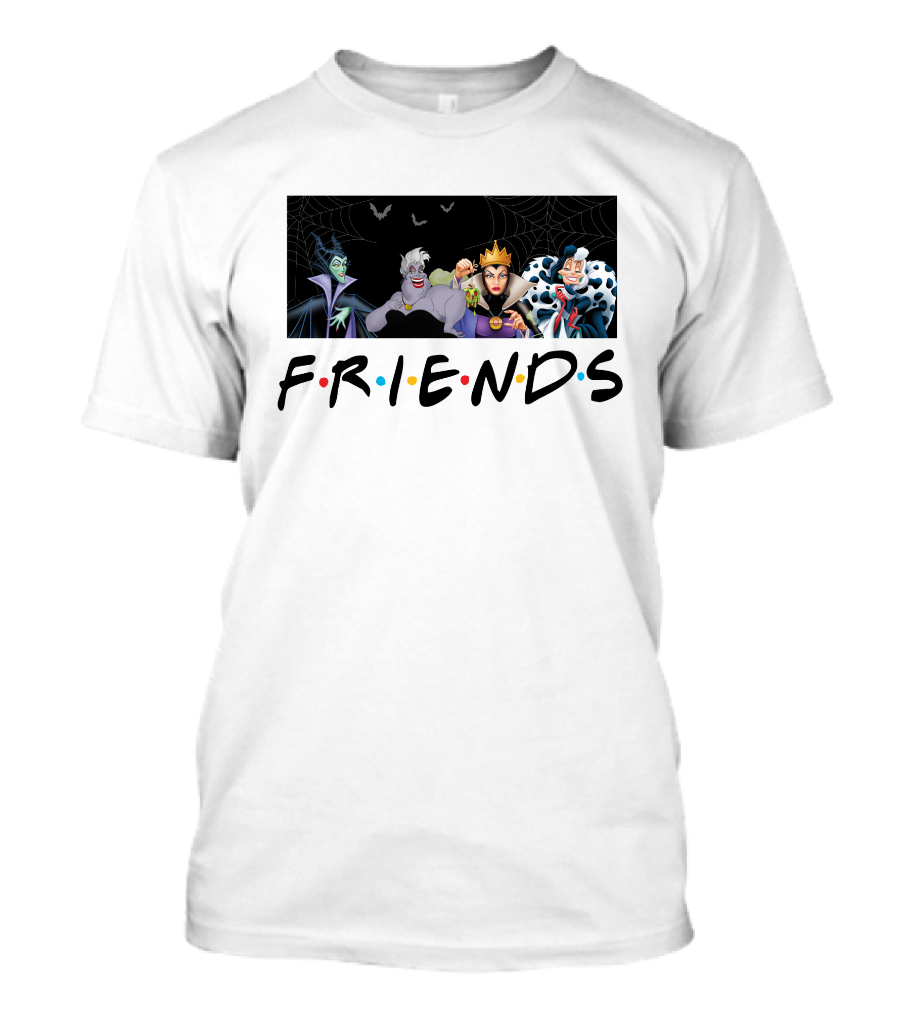 FRIENDS Disney Villains Maleficent Ursula Evil Queen Cruella T-Shirt