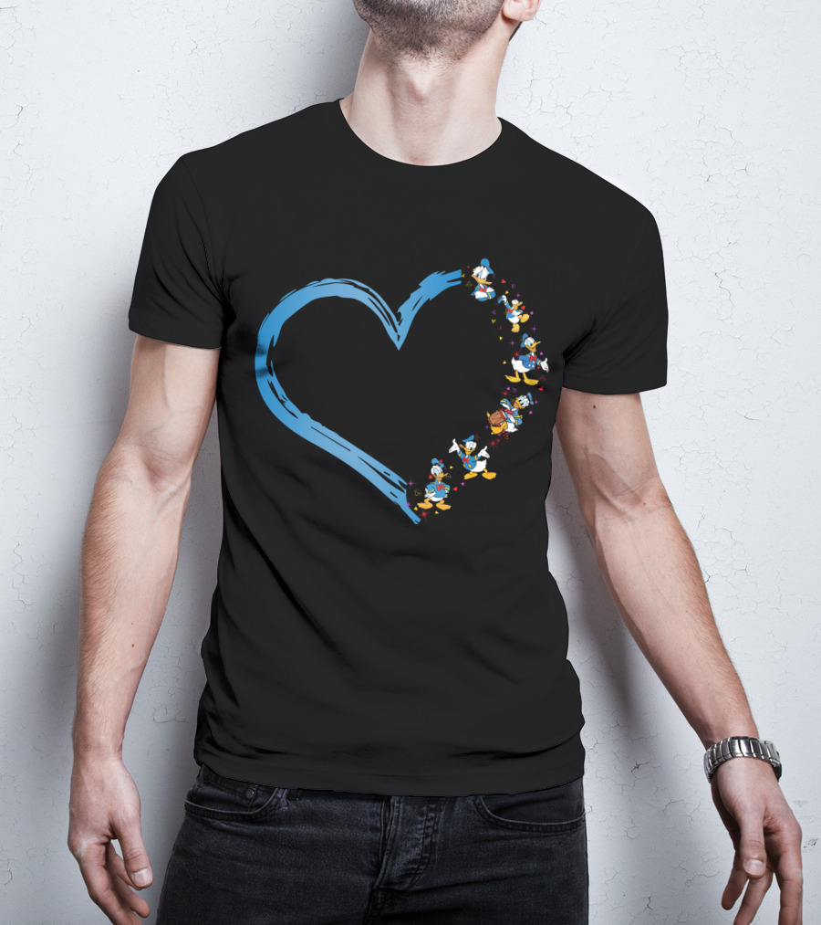 Donald Duck Blue Heart T-Shirt