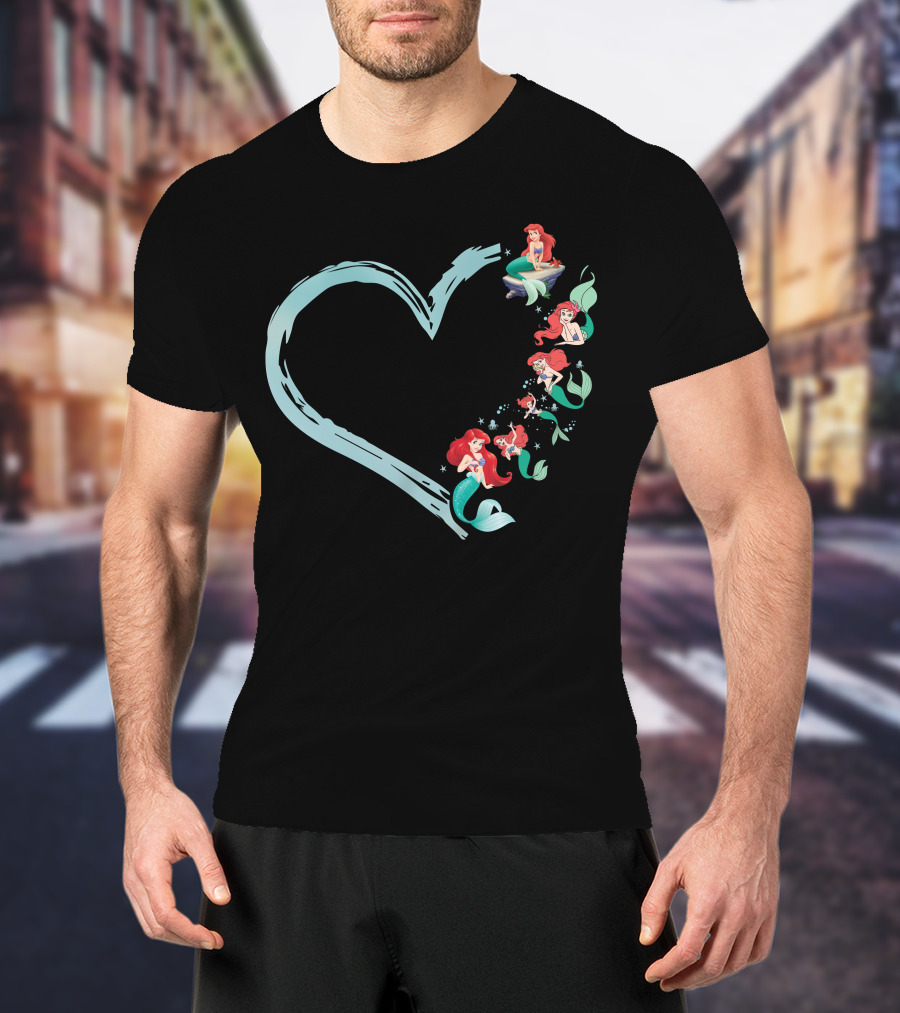 Ariel Heart Mermaid Art With Various Poses And Expressions T-Shirt