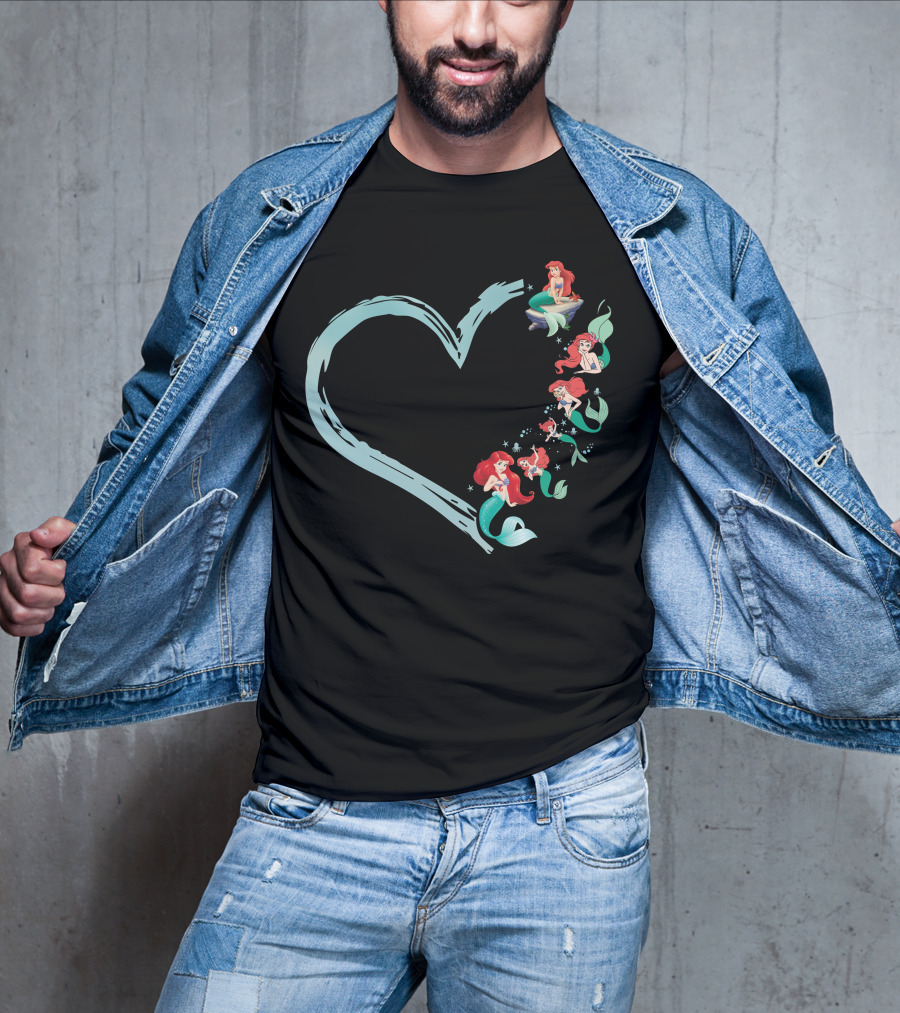 Ariel Heart Mermaid Art With Various Poses And Expressions T-Shirt
