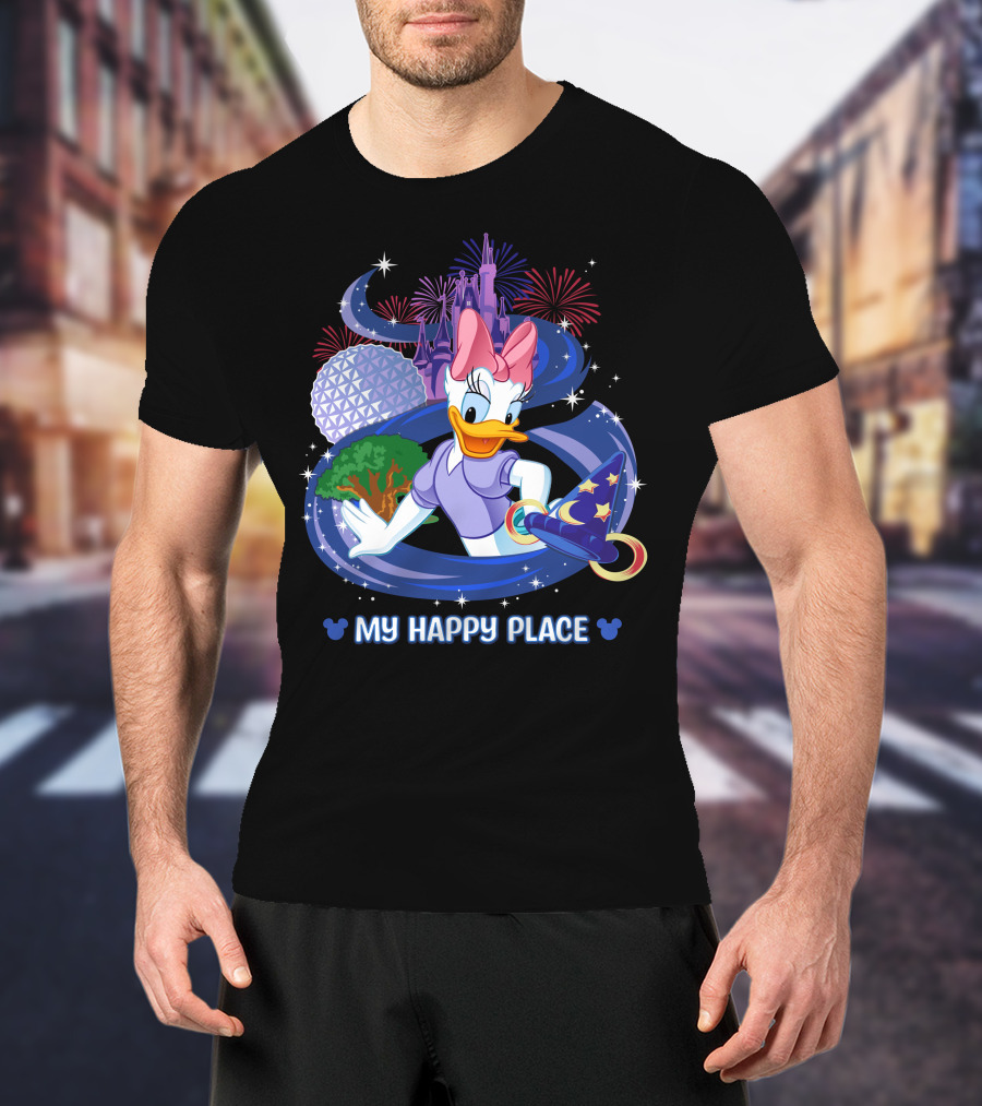 My Happy Place Daisy Fireworks Castle Disney Magic T-Shirt