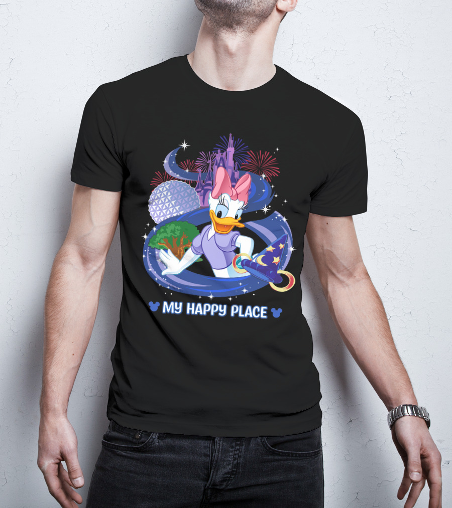 My Happy Place Daisy Fireworks Castle Disney Magic T-Shirt
