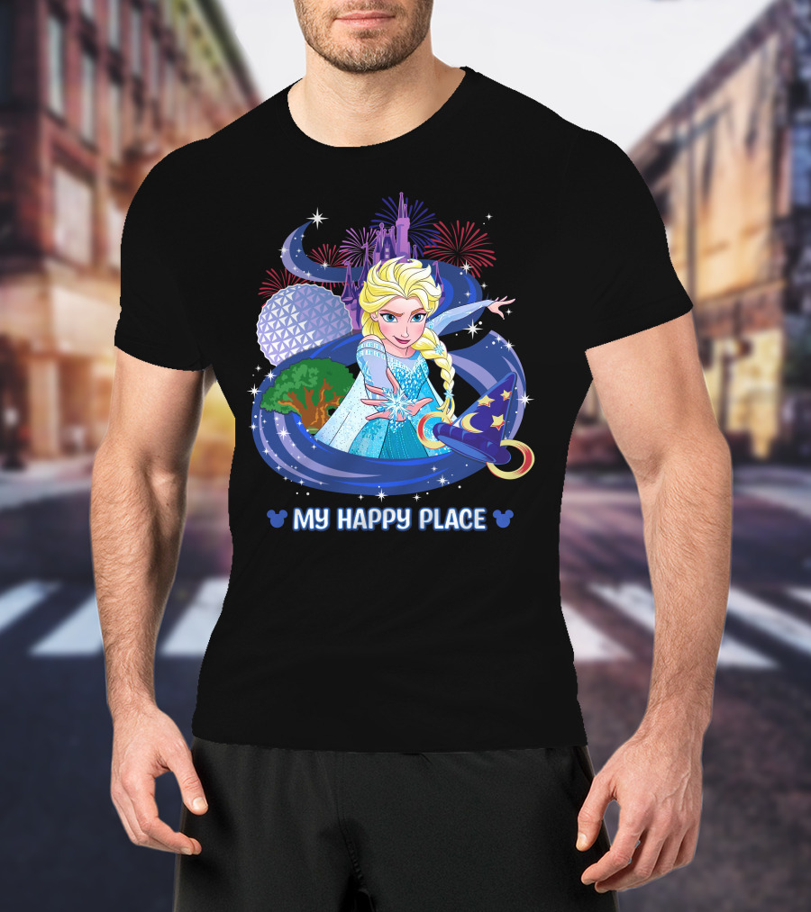 Elsa My Happy Place Fireworks And Magic Castle T-Shirt