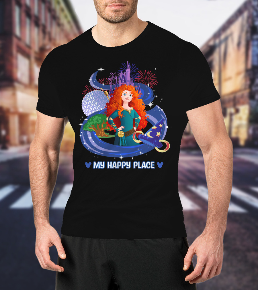 My Happy Place Merida Magic Kingdom Fireworks T-Shirt