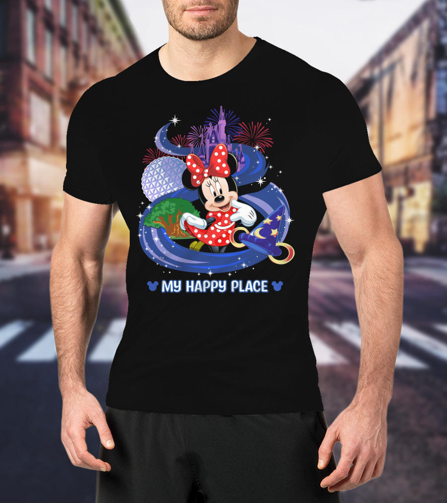 My Happy Place Minnie Mouse Fireworks Disney Theme Park Magic T-Shirt