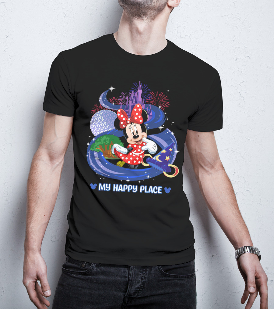 My Happy Place Minnie Mouse Fireworks Disney Theme Park Magic T-Shirt
