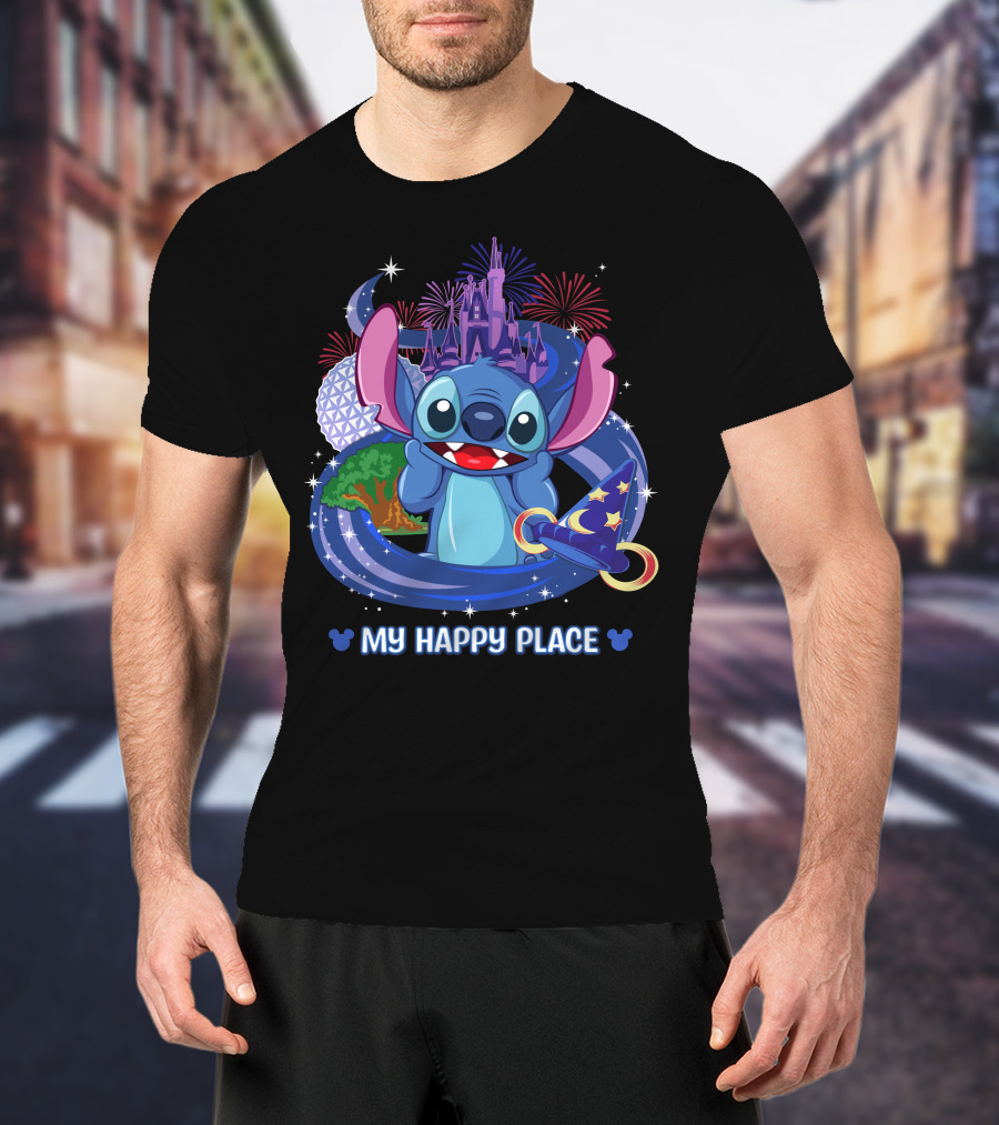 Stitch My Happy Place Disney Theme Park Magic T-Shirt