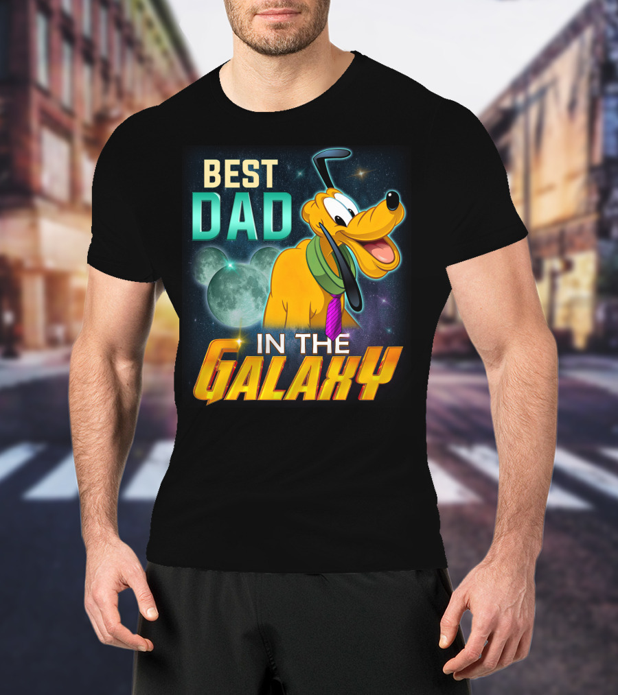Best Dad In The Galaxy Pluto Disney Mickey Mouse Ears T-Shirt