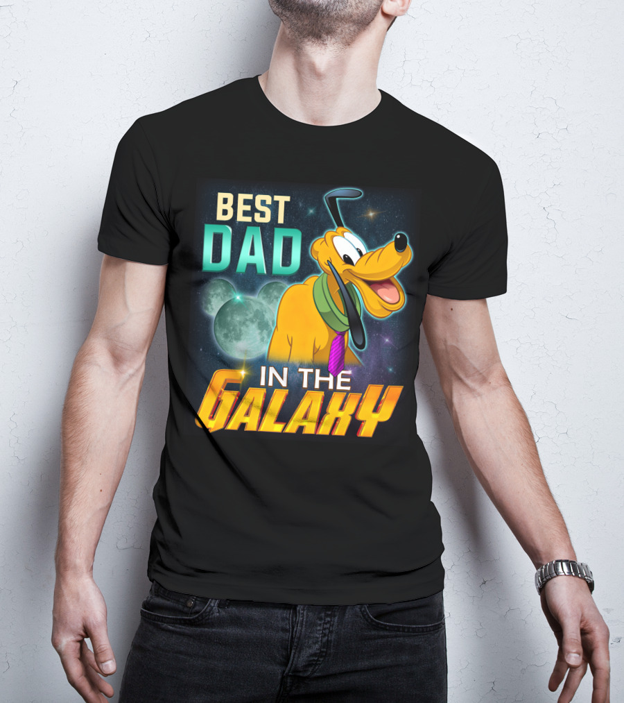 Best Dad In The Galaxy Pluto Disney Mickey Mouse Ears T-Shirt
