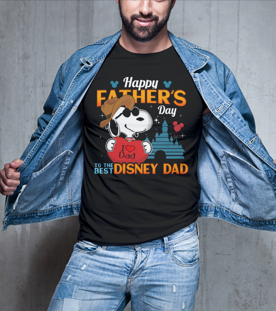 Happy Father's Day Snoopy I Love Dad To The Best Disney Dad T-Shirt
