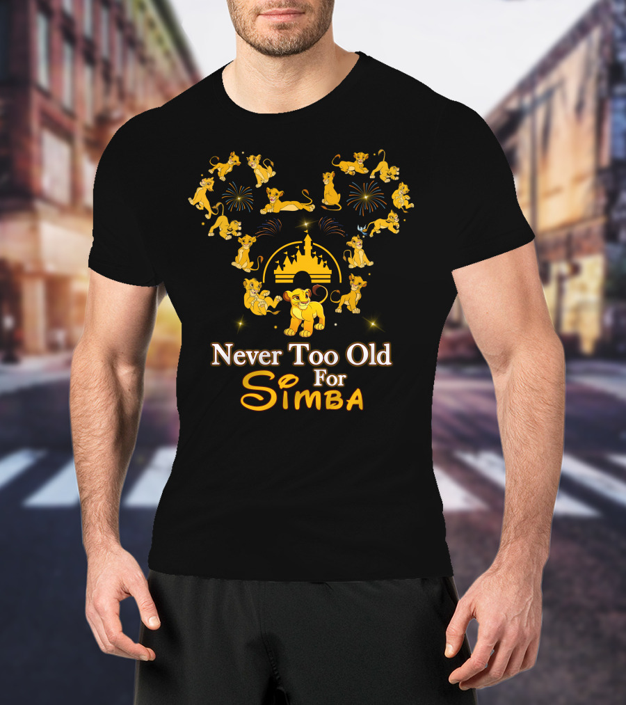 Never Too Old For Simba Fireworks And Castle Celebration T-Shirt