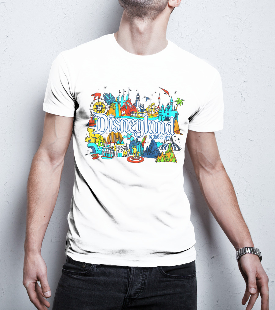 Disneyland Resort Iconic Attractions And Landmarks T-Shirt