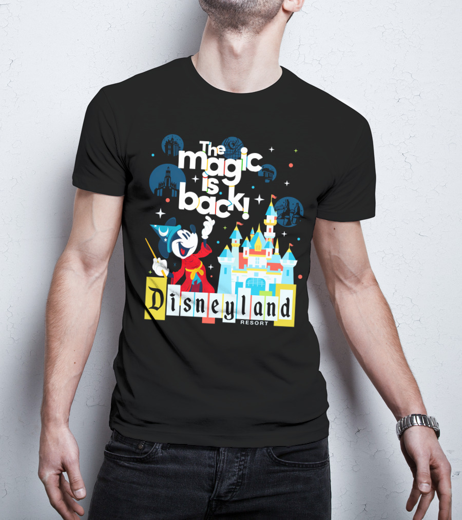 The Magic Is Back Disneyland Resort Mickey Mouse Castle Magic Kingdom T-Shirt