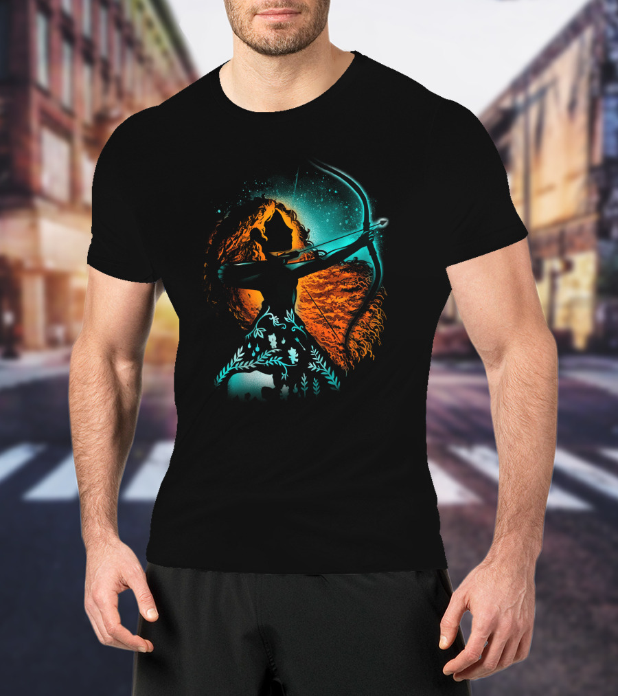 Brave Merida Silhouette With Bow And Arrow T-Shirt