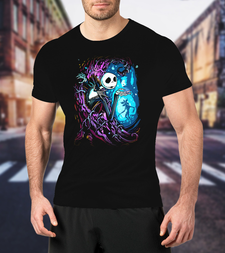 Jack Skellington Night Sky Fantasy Scene T-Shirt