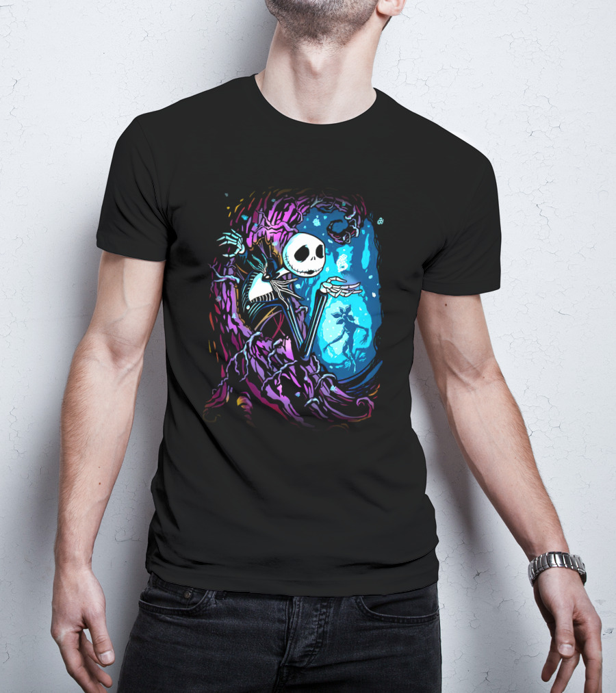 Jack Skellington Night Sky Fantasy Scene T-Shirt