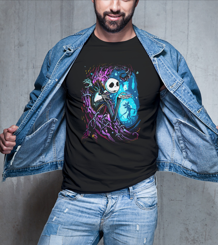 Jack Skellington Night Sky Fantasy Scene T-Shirt