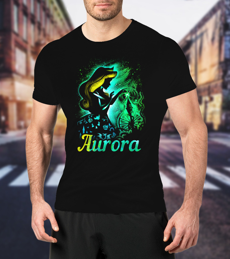 Aurora Enchanted Princess Silhouette With Magic Spindle T-Shirt