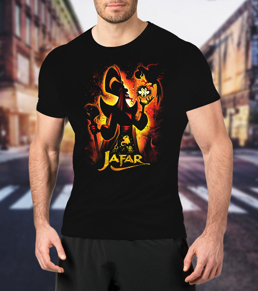 Jafar And Iago With Genie Lamp Silhouette T-Shirt