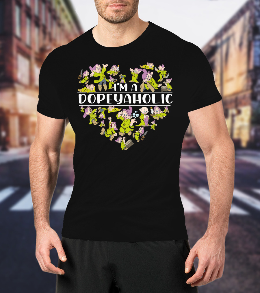 I'm A Dopeyaholic Heart Collage Snow White Character Collection T-Shirt