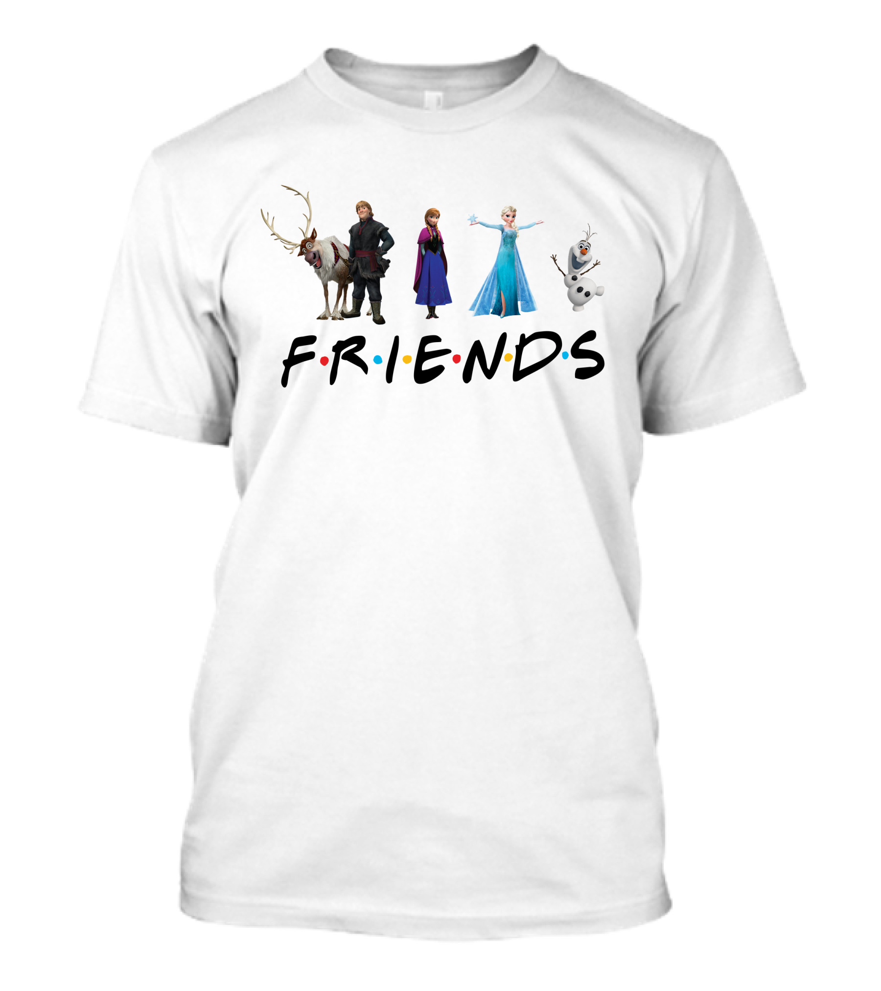 Frozen Friends Parody With Elsa Anna Olaf And Sven T-Shirt