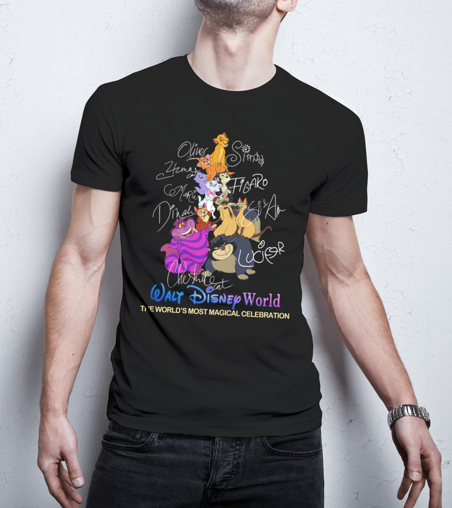 Oliver Simba Marie Figaro Cheshire Cat Disney World Magical Celebration T-Shirt