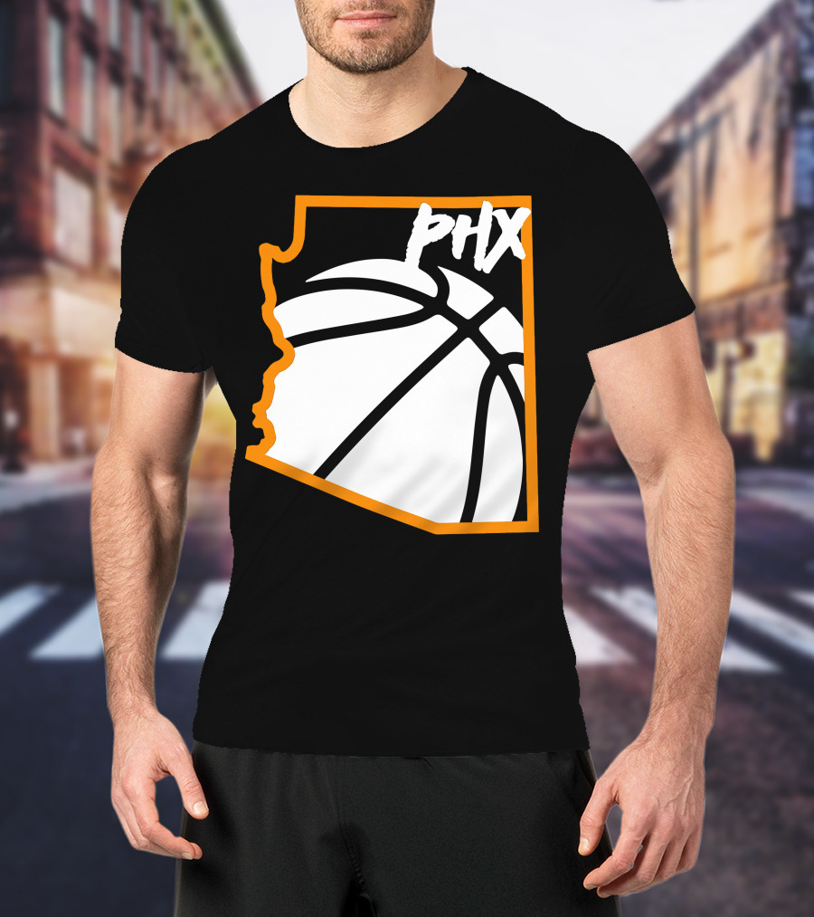 Phx Basketball Arizona Outline Style T-Shirt
