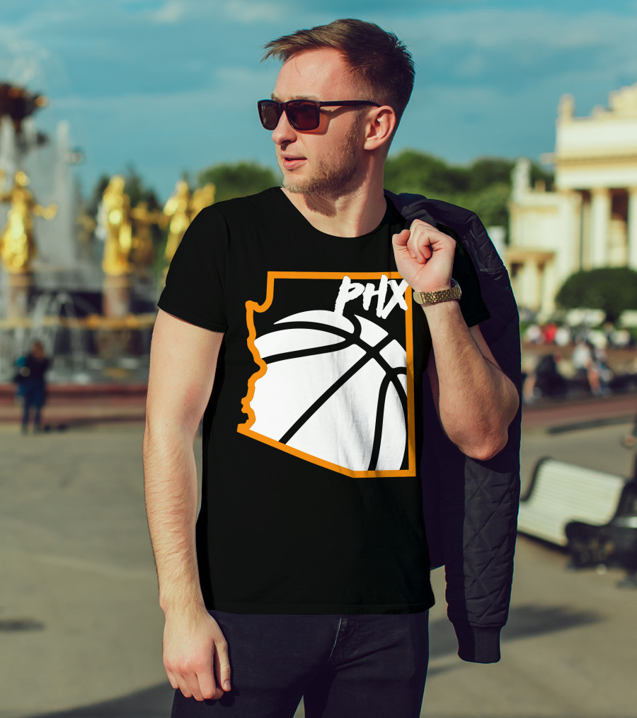 Phx Basketball Arizona Outline Style T-Shirt