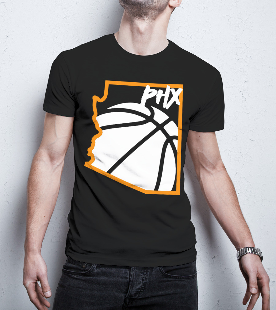 Phx Basketball Arizona Outline Style T-Shirt