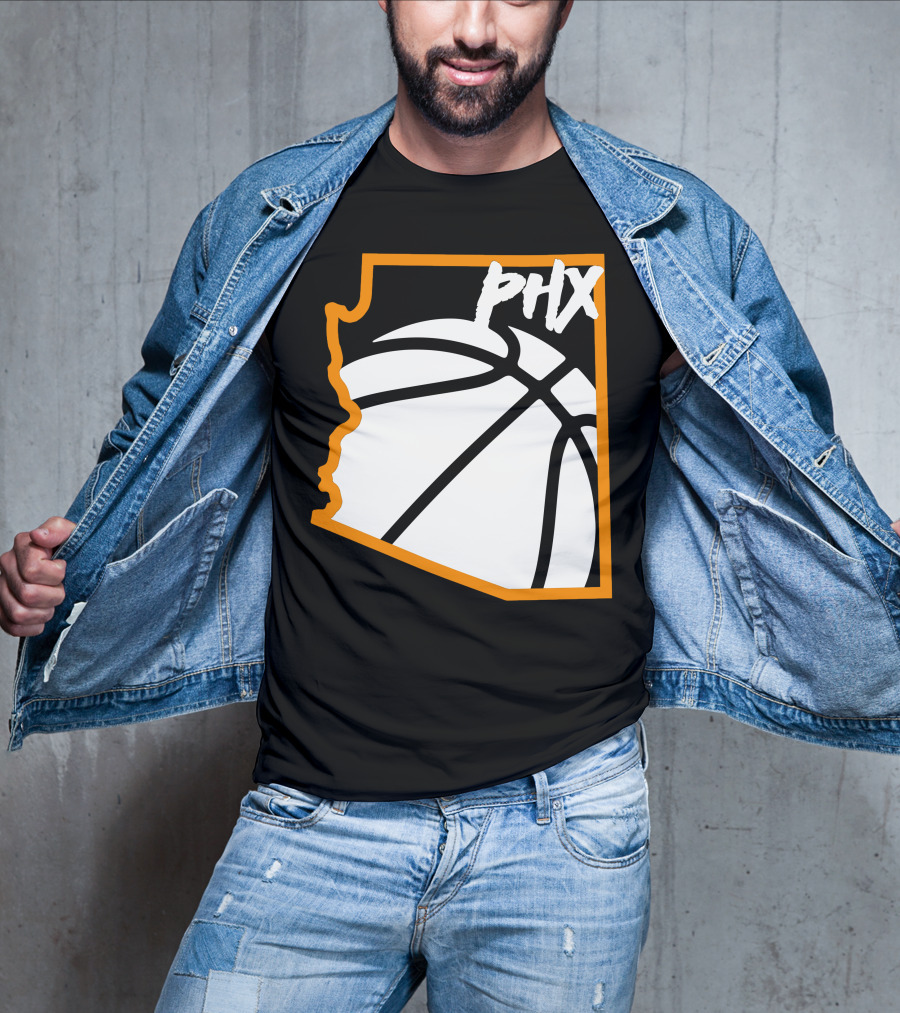 Phx Basketball Arizona Outline Style T-Shirt