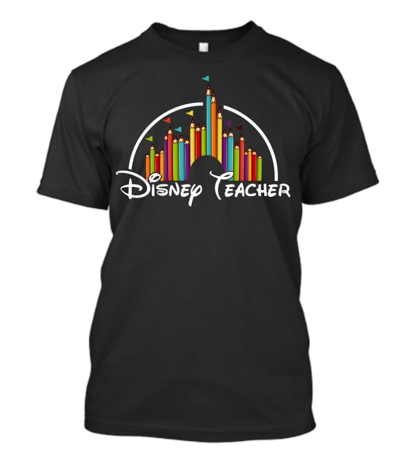 Disney Teacher Castle Pencils Style T-Shirt